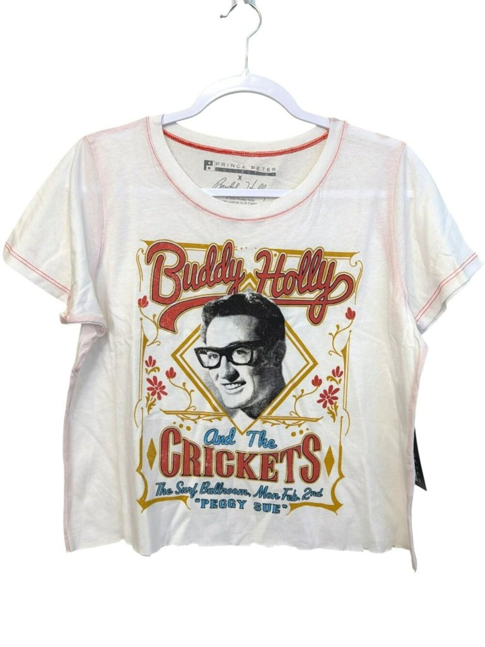 Buddy Holly X Prince Peter Collection Graphic Tee Size M White Made In USA